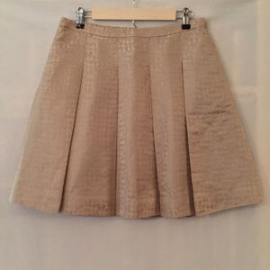 NWT J. Crew brushed gold lamé silk cotton blend pleated skirt
